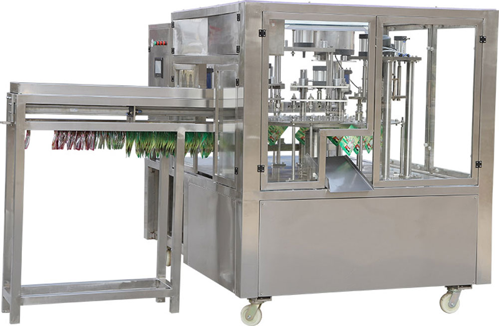 QCFD-4800氣動式自立袋鎖扣封口機